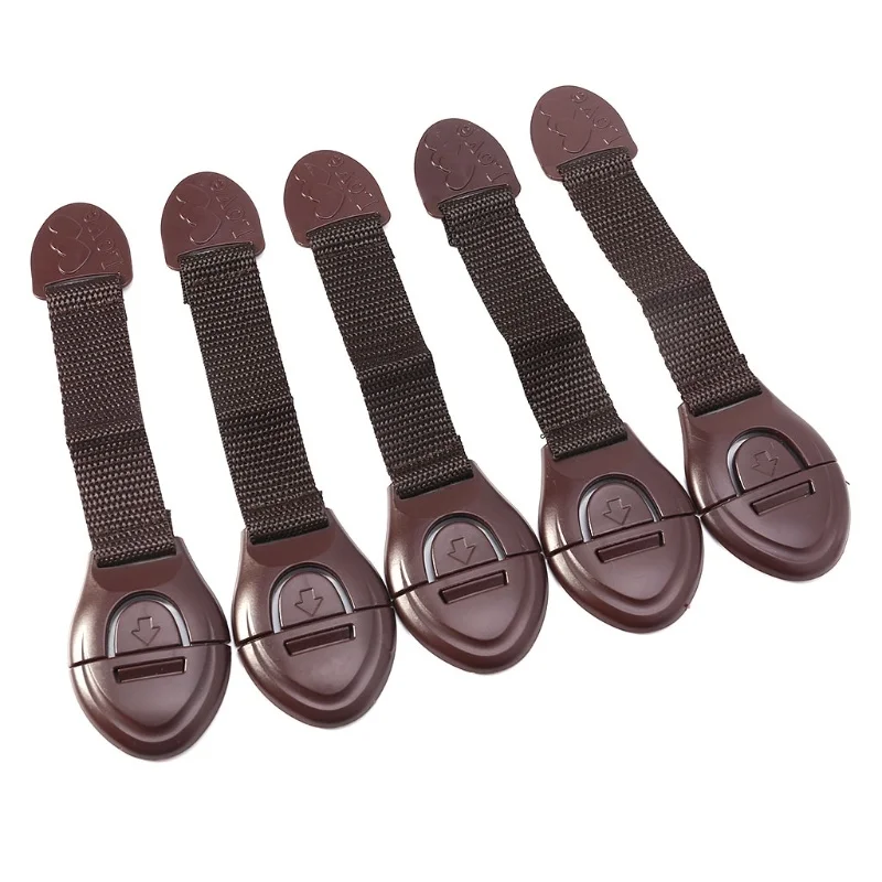 Furniture Hardware Manufacturers - 5pcs/lot Brown Cabinet Safety Lock for