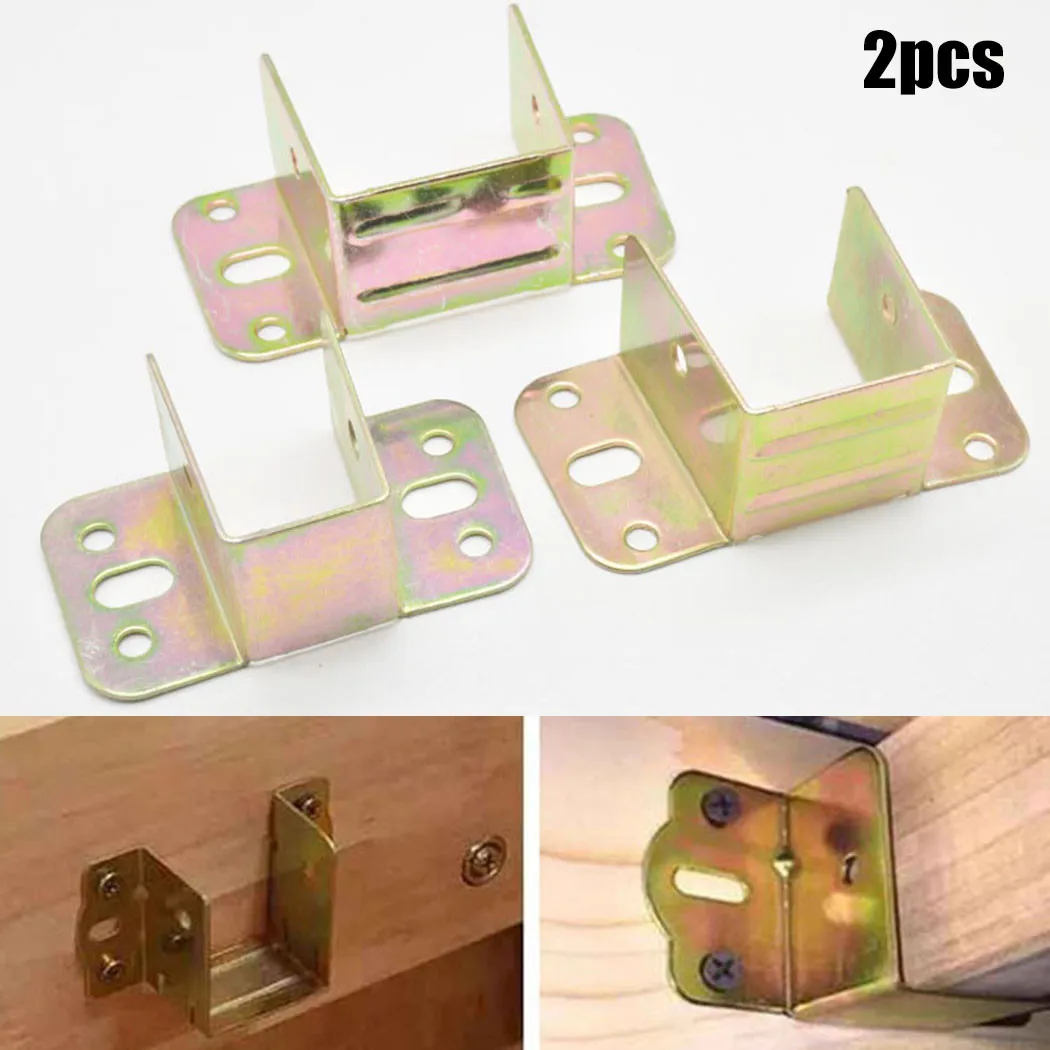 Furniture Hardware Manufacturers - 2pcs U Shaped Metal Bed Bracket