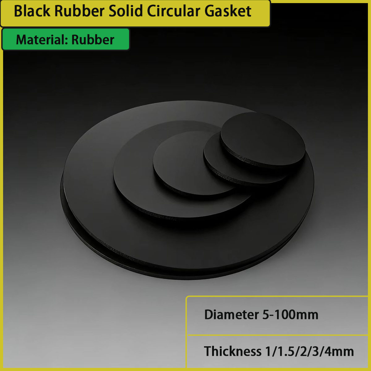 Used Furniture Hardware - Thick 1/1.5/2/3/4mm black rubber solid circular
