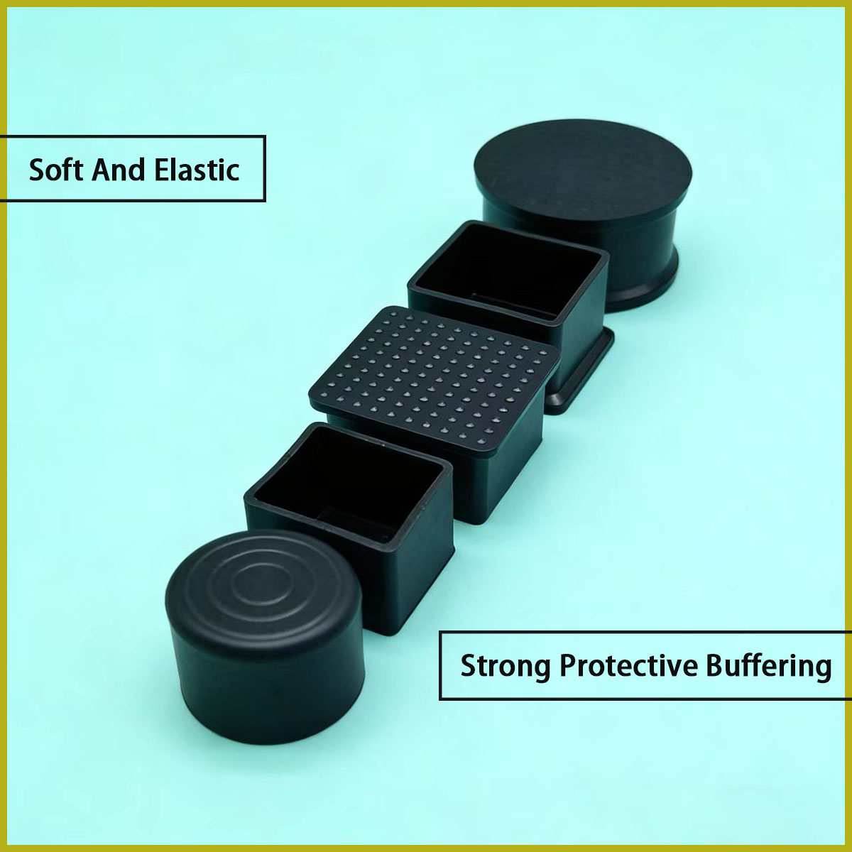Square/circular black PVC soft - Used Furniture Hardware recension och pris