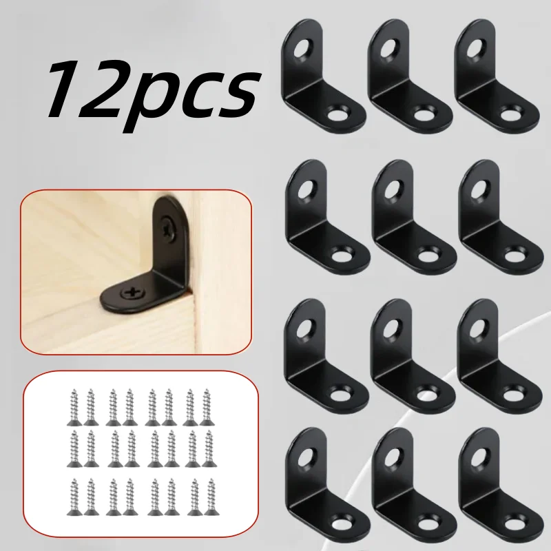 12pcs black metal right angle  - Used Furniture Hardware recension och pris