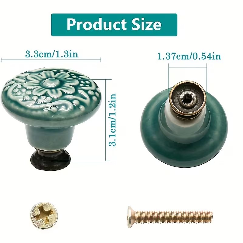 12pcs Ceramic Cabinet Knobs, F - Furniture Hardware Products recension och pris