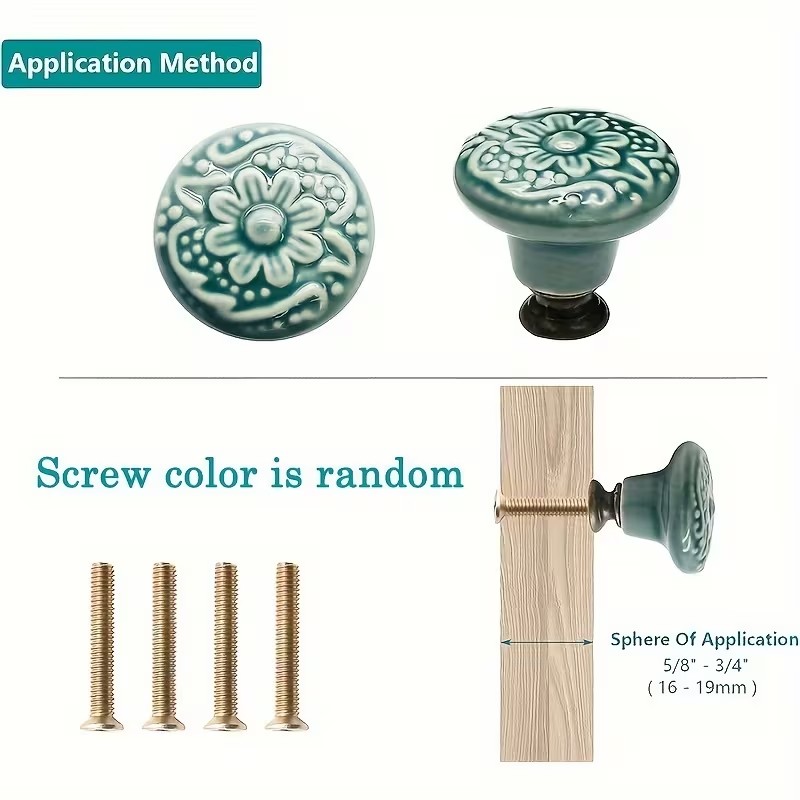12pcs Ceramic Cabinet Knobs, F - Furniture Hardware Products recension och pris