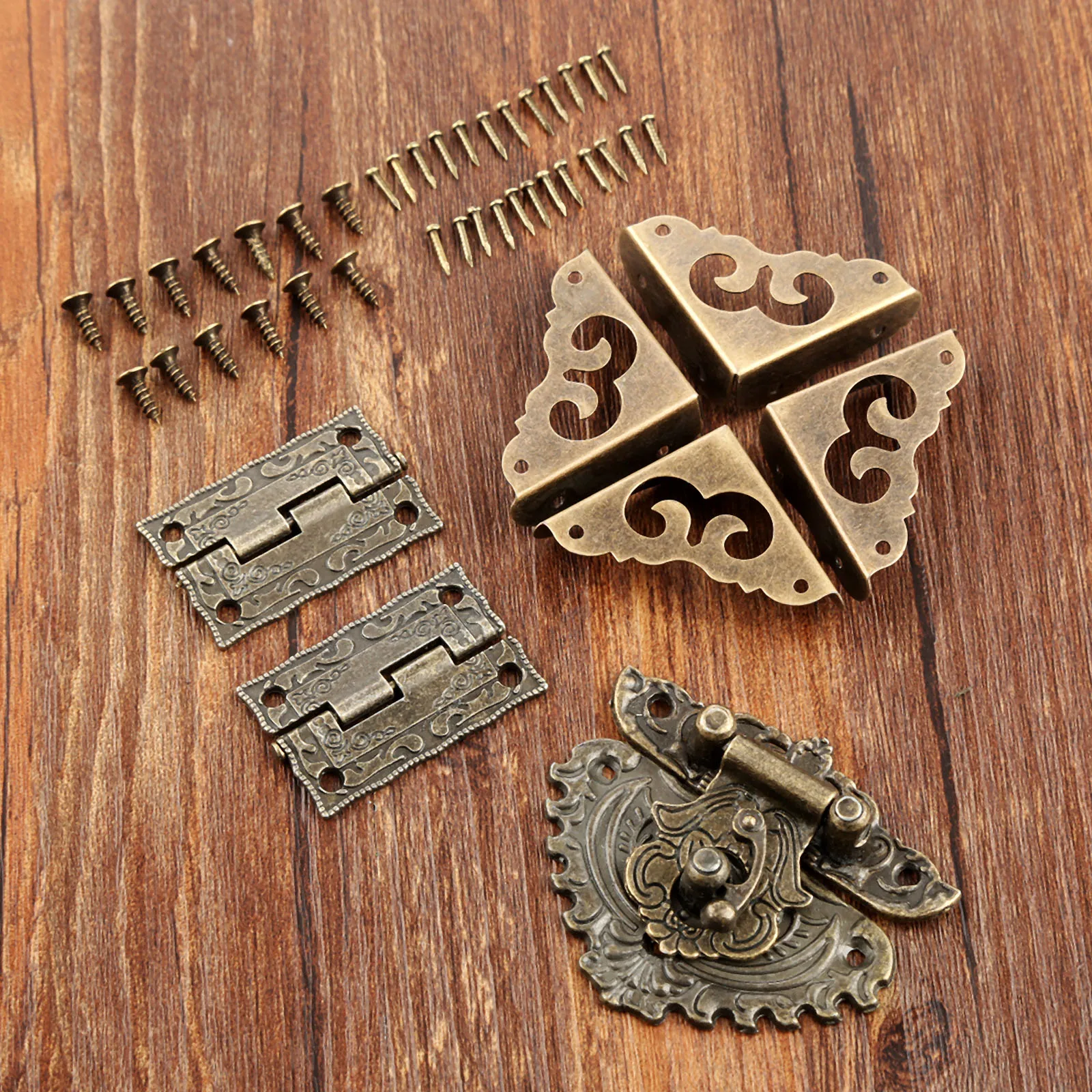 7pcs/set Antique Bronze Padloc - Furniture Hardware Antique recension och pris