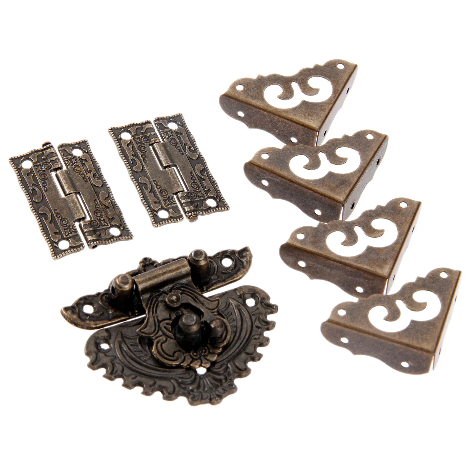 7pcs/set Antique Bronze Padloc - Furniture Hardware Antique recension och pris