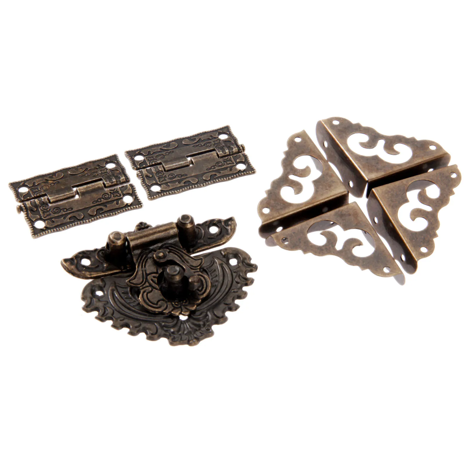 7pcs/set Antique Bronze Padloc - Furniture Hardware Antique recension och pris