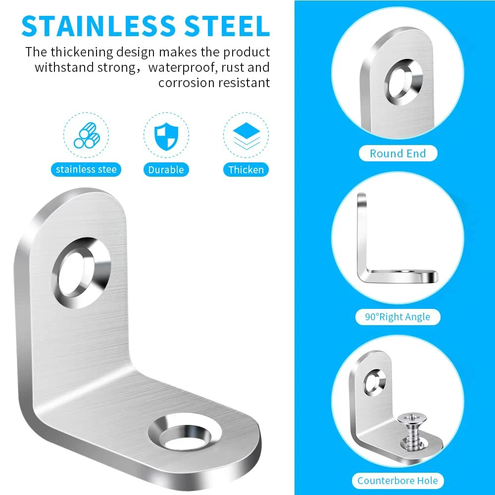 Stainless Steel L Brackets Rig - Shelf Peg Support recension och pris