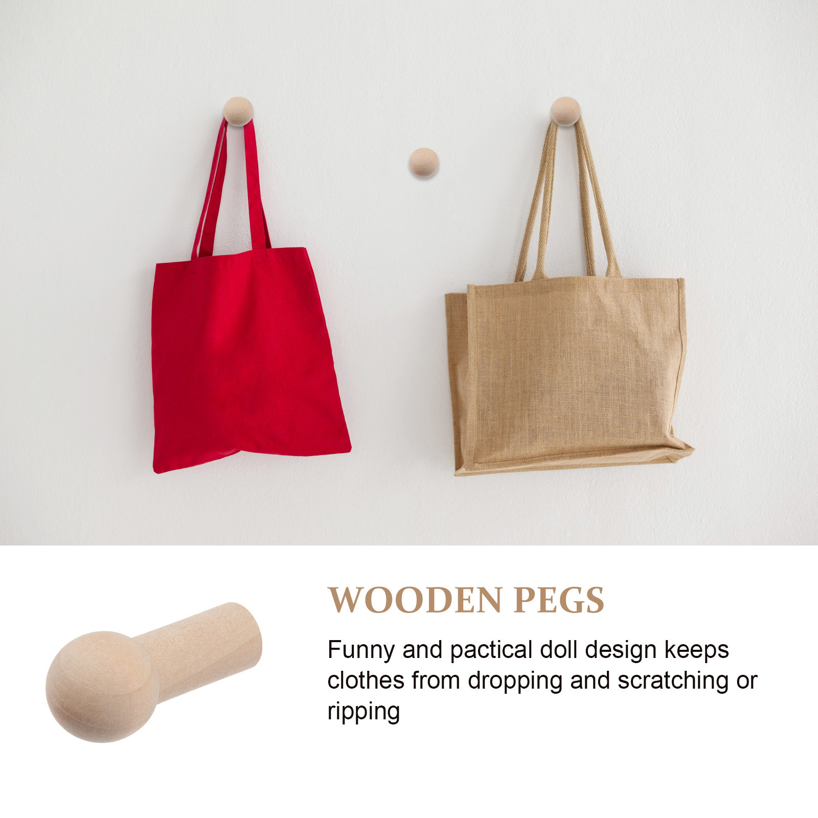 25pcs Wooden Clothes Hanger He - Shelf Peg Support recension och pris